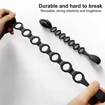 Yousheng 2/6Pcs Christmas Garland Hanger Adjustable Hooks for Mantle Garland Stocking Holder Christmas Garland Ties Reusable Silicone Adhesive Straps 2pcs чёрный