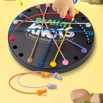 Yousheng 2 комплекта Brainy Knots Веревка Распутывание Игра Логическое Мышление Скрученная Веревка Вызов Настольная Игра Дети Взрослые Развивающая Эластичная Веревка Распутывание Игрушка A