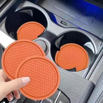 Yousheng 2 шт. автомобильные подставки для чашек сплошной цвет Нескользящий дизайн износостойкие термостойкие легко чистящиеся многоразовые изоляционные подушечки коврики для чашек чёрный