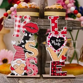 Yousheng 2 шт. День святого Валентина Любовь Деревянный Настольный Знак Романтический Настольный Элемент Для Свадьбы Годовщины Столовой Домашний Декор 2pcs