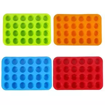 Yousheng 2 шт. формы для тортов с антипригарным покрытием силиконовые формы для кексов без BPA 24 противня для кексов безопасные универсальные формы для тортов для легкого снятия в посудомоечной машине синий