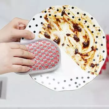 Yousheng, 2 шт., губка для мытья посуды, скруббер со шнурком, износостойкая, богатая пена, двусторонняя, не царапающая, кухонная губка для мытья посуды, антипригарное средство для мытья посуды серый