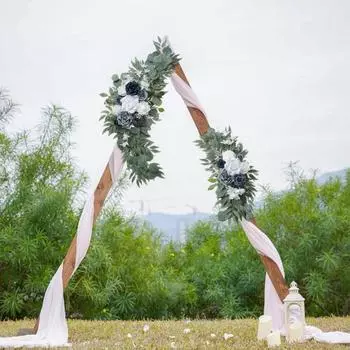 Yousheng 2 шт. искусственные цветы гирлянда искусственные цветы розы гирлянда цветочная для церемоний знак фон свадебная арка перила лестницы декор