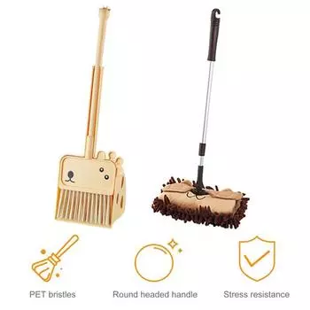 Yousheng 2 шт./комплект детский мини-веник совок набор мультяшный стиль детский уборка инструменты для ролевых игр игрушка розовый