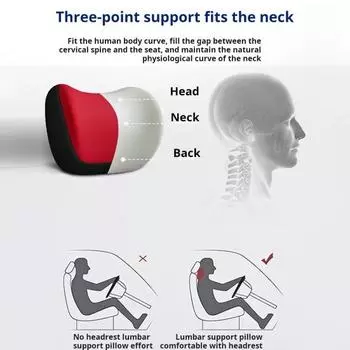 Yousheng 2 шт./комплект подголовник из пены с эффектом памяти для автомобиля эргономичная дышащая универсальная подушка для сиденья внедорожника грузовика облегчение боли в шее подголовник поясничная поддержка подушка 1 Set чёрный