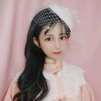 Yousheng 2 шт./комплект шляпа-шапка-вуаль головной убор-шпилька кружевные перчатки комплект сеточка перо декор коктейльный чай вечеринка женский головной убор красный