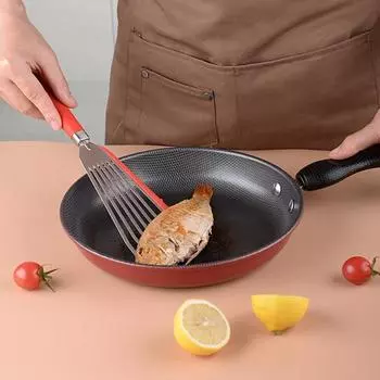 Yousheng 2 шт. кухонная лопатка, легко чистится, удобная ручка, нескользящие силиконовые лопаточки для рыбы, посуда, кухонные принадлежности красный