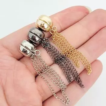 Yousheng 2 шт. магнитные прищепки многофункциональные красочные броши для одежды цепочка кисточка дизайн зажимы для одежды аксессуары для одежды чёрный