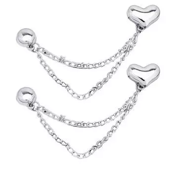 Yousheng 2 шт. Магнитные зажимы для одежды с цепочкой Многофункциональные металлические магнитные булавки для одежды Мужские Женские Зажим-пуговица для рукавов рубашки шарфа брюк Аксессуары Love Heart