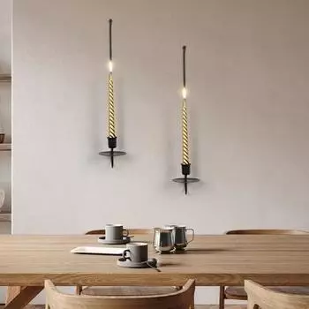 Yousheng 2 шт. металлический настенный подсвечник, прочный настенный подсвечник для гостиной, ванной комнаты, столовой, черный подвесной подсвечник чёрный