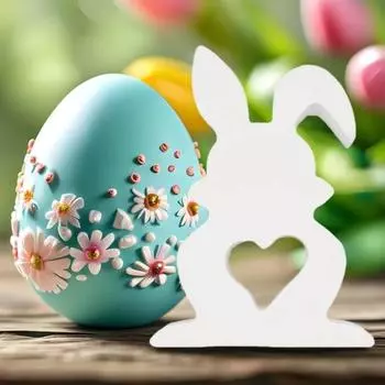 Yousheng 2 шт., пасхальный кролик, знак, силиконовая форма, сделай сам, форма для украшения в виде сердца, кролика, ручная работа, изготовление литьевой формы из эпоксидной смолы