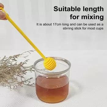 Yousheng 2 шт., пластиковый ковш для смешивания меда, гладкая палочка для сот меда, ложка с канавками, палочка для сбора, дозирования и разбрызгивания джема