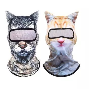 Yousheng 2 шт., подушка для лица с кошачьими лыжами, 3D-подставка для ушей, подушка для лица животного для бара, музыкальных фестивалей, вечеринок на Хэллоуин, мероприятий на свежем воздухе 2pcs