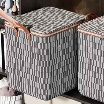 Yousheng 2 шт. прочные сумки для хранения одежды с укрепленными ручками, большая вместимость, двойная молния, одеяла, игрушки, органайзер, корзины для белья M 2pcs