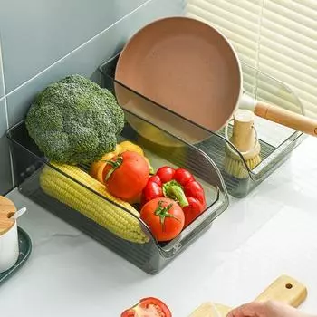 Yousheng 2 шт. прозрачных контейнеров для холодильника для организованного хранения в кладовой, универсальный и прочный органайзер для холодильника и ящик для хранения продуктов чистый