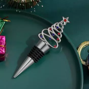 Yousheng 2 шт. Рождественские елочные винные пробки, многоразовые герметики для бутылок, праздничные винные пробки, декор для напитков, сувениры для рождественской вечеринки, художественные украшения