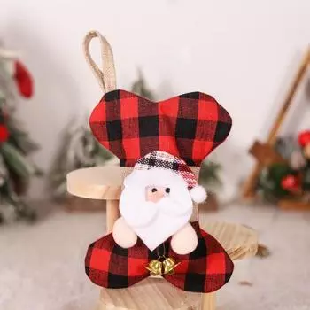 Yousheng 2 шт. Рождественский чулок в форме кости для собак с украшениями в виде Санта-Клауса и снеговика, многоразовые праздничные подвесные чулки, подарки для домашних животных B