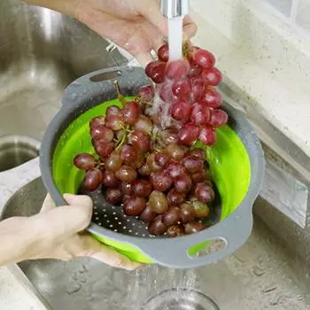 Yousheng 2 шт. складной дуршлаг и сито прочная кухонная сушилка корзина для пасты экономящий место кухонный дуршлаг набор с ручками красный