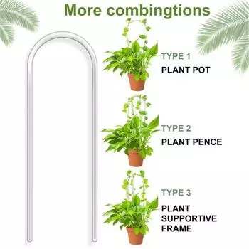 Yousheng 2 шт. U-образная акриловая решетка для растений, прозрачная опора для растений с завязками, решетка для вьющихся растений для небольших комнатных растений, плющ, монстера S