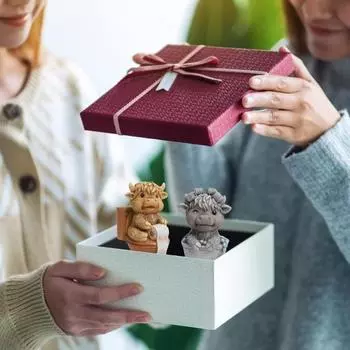 Yousheng 2 шт., украшение в виде коровы из смолы, шотландская корова, фигурка, многоуровневый поднос, украшение в виде животного для дома, фермы, кухни, стола, украшения 2pcs