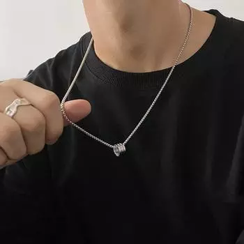 Yousheng 2 шт. Женское ожерелье из титановой стали с подвеской в виде шара, цилиндра, ожерелье с бусинами на ключицу, цепочка для повседневной носки, свидания 2pcs