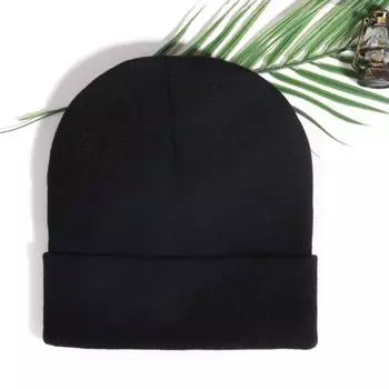 Yousheng 2 шт. Зимняя шапка унисекс, 2 цвета, без полей, однотонный купол, высокая эластичность, ветрозащитная, теплая, вязаная шапка, головной убор для путешествий на открытом воздухе чёрный/серый