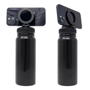 Yousheng 2-в-1 Изолированная крышка для стакана, герметичная крышка для бутылки с водой, магнитный держатель для телефона, многофункциональная подставка для телефона, крышка для бутылок чёрный