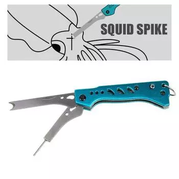 Yousheng 2-в-1 многофункциональный инструмент для резки кальмаров, прочное лезвие из нержавеющей стали, портативный складной металлический инструмент для резки чернильной рыбы, рыболовные принадлежности чёрный