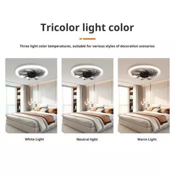 Yousheng 2-в-1 умный бесшумный потолочный вентилятор с подсветкой, регулируемой скоростью, энергосберегающий потолочный вентилятор для скрытого монтажа в спальню белый