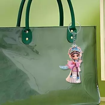 Yousheng 2D Плоский акриловый подвесной светильник для зеркала заднего вида с шнурком, легко подвешиваемый, мультяшный Пекинская опера, подвесной орнамент G