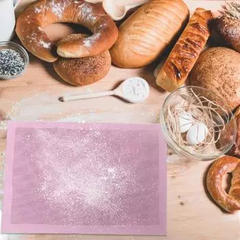 Yousheng 2 шт. коврик для выпечки антипригарный силиконовый коврик для выпечки многоразовые легко очищаемые вкладыши для духовки для хлеба, печенья розовый