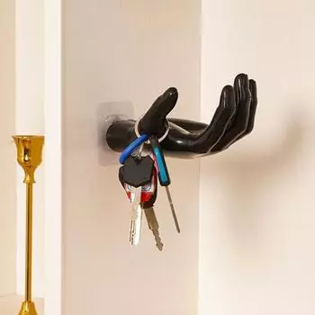 Yousheng 2Pcs Hook Hand Shape Hook Wall Mount Wet Holder Easy Installation Punch-Free Storage Hanging Hook For Home Bathroom чёрный