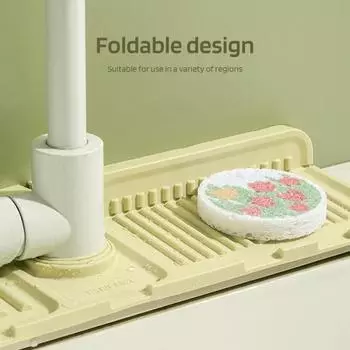 Yousheng 2Pcs кухонный смеситель для раковины коврик для слива силиконовый брызгозащитный поддон для слива быстросохнущий протектор смесителя для ванной комнаты зелёный