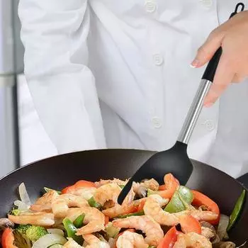 Yousheng 2 шт. силиконовые кулинарные лопатки антипригарные термостойкие легко моющиеся кухонные лопатки кухонная утварь чёрный