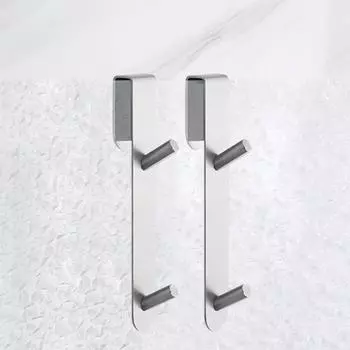 Yousheng 2Pcs удлиненный крючок для душевой двери нержавеющий прочный несущий нагрузку простой в установке безрамный стеклянный крючок для полотенец для душевой двери в ванную комнату 2pcs чёрный