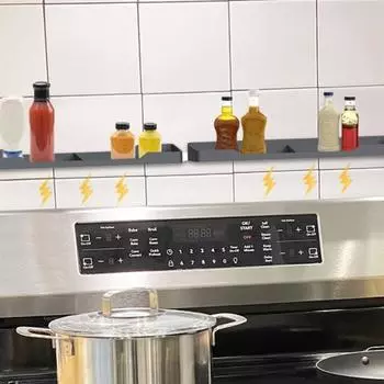 Yousheng 2Pcs Universal Magnetic Stove Top Shelf Spice Rack Heat-Resistant Non-Slip Reusable Easy to Clean Stove Organizer Over-Stove Rack 1 Pair чёрный