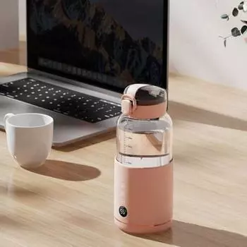 Yousheng 300 мл беспроводной подогреватель бутылочек для сухого молока портативный с дисплеем температуры инструмент для замачивания молока для путешествий светодиодный экран компактный подогреватель молока розовый