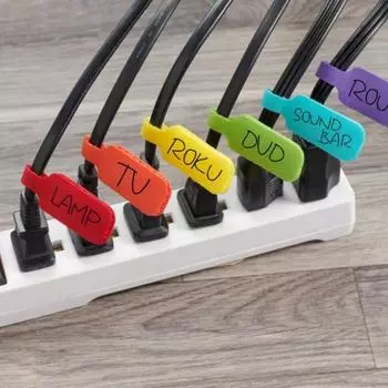 Yousheng 32 шт. записываемые этикетки для кабелей, яркие цветные многоразовые компактные портативные маркеры для шнуров, инструменты для управления кабелями 32PCS