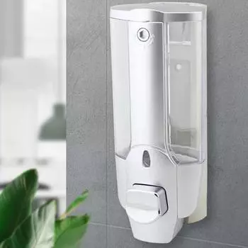 Yousheng 350 мл настенный ручной дозатор мыла для ванной комнаты, легко заполняемый дозатор для душа с большой емкостью для шампуня и кондиционера Unilateral белый