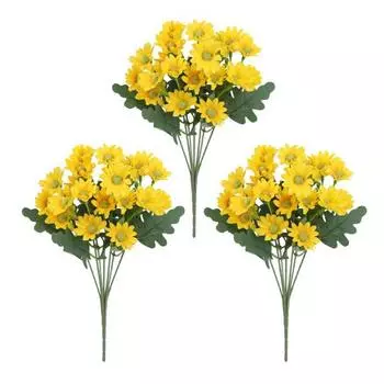 Yousheng 3/15 шт. Искусственный цветок 7 веток Устойчивый к УФ-излучению Искусственный пластиковый цветок Домашнее Свадебное Торжество Настольное украшение Центральный элемент Внутренний Наружный Искусственный цветущий декор