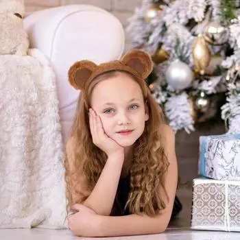 Yousheng 3/4 шт./компл. повязка на голову с ушками бурого медведя, плюшевые уши животного, обруч для волос, аксессуары для косплея на Хэллоуин 4pcs