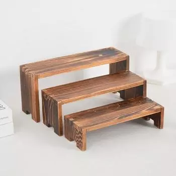 Yousheng 3-х компонентный стенд для демонстрации деревянных подставок, подставки для демонстрации в деревенском стиле, комбинированный тип стенда для демонстрации кексов, цветов, предметов коллекционирования, домашнего офиса, декора 3pcs