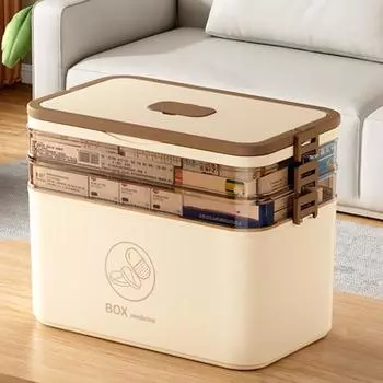 Yousheng 3-х уровневая портативная коробка для хранения таблеток с ручкой, большая вместимость, несколько отделений, многоцелевая коробка для лекарств с застежкой-пряжкой