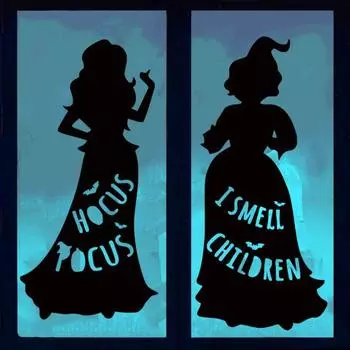 Yousheng 3 Sheets Halloween Witch Window Cling Waterproof PVC Spooky Black Witch Silhouette Home Office Glass Door Decoration Static Sticker Decal 1 Set