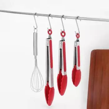 Yousheng 3 шт. Набор кухонных щипцов, термостойкие щипцы с силиконовым наконечником для приготовления пищи, выпечки, барбекю, нескользящие волнистые зажимы для дома, ресторана чёрный