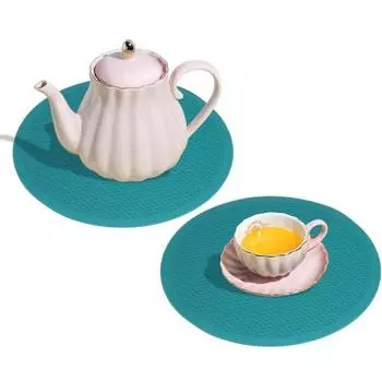 Yousheng 3 шт. силиконовые подставки для горячих блюд, нескользящие держатели для сковородок, термостойкие подставки для кастрюль, многофункциональный кухонный коврик для столешницы 20cm темно-синий