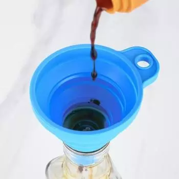Yousheng 3 шт. Складные воронки Силиконовая складная воронка без бисфенола А Универсальные воронки для заполнения бутылок Кухонные принадлежности для приготовления пищи Выпечка 1 Set синий