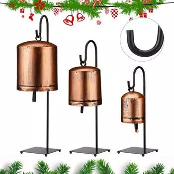 Yousheng 3 шт. винтажные коровьи колокольчики деревенские металлические колокольчики гармонии с подставками подвесные колокольчики для медитации для декора стола в фермерском доме Sets