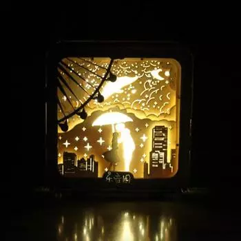 Yousheng 3D головоломка ночник с питанием от USB для детей и взрослых DIY деревянная головоломка конструктор игрушка резьба по дереву светодиодная лампа для дома спальня украшение рабочего стола G