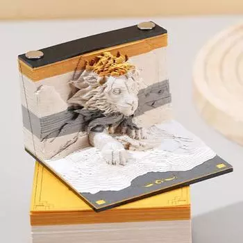 Yousheng 3D Paper Carving Art Memo Pad Блокнот с изображением животных, динозавра, гепарда, мамонта, бегемота, носорога, блокнот, украшение стола A